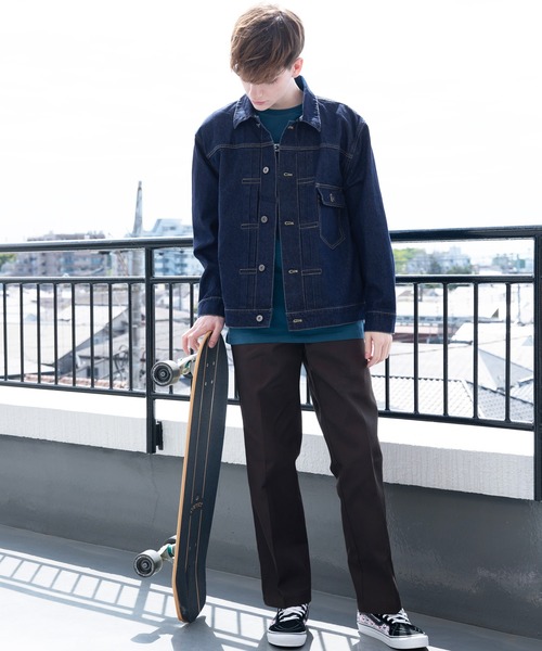 ８(eight)（エイト）の「10ozデニムジャケット（デニムジャケット・メンズ・ブラック/インディゴブルー/ブルー/キナリ・MEDIUM/X-LARGE/LARGE）」の13枚目の写真
