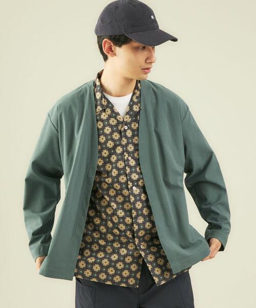 green label relaxing（グリーンレーベルリラクシング）の「CM エラシックマイヤー イージー カーディガン（カーディガン/ボレロ・メンズ・ブラック/グレー/ケリー・SMALL/MEDIUM/LARGE）」の3枚目の写真