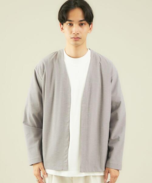 green label relaxing（グリーンレーベルリラクシング）の「CM エラシックマイヤー イージー カーディガン（カーディガン/ボレロ・メンズ・ブラック/グレー/ケリー・SMALL/MEDIUM/LARGE）」の4枚目の写真