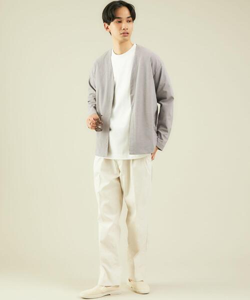 green label relaxing（グリーンレーベルリラクシング）の「CM エラシックマイヤー イージー カーディガン（カーディガン/ボレロ・メンズ・ブラック/グレー/ケリー・SMALL/MEDIUM/LARGE）」の7枚目の写真