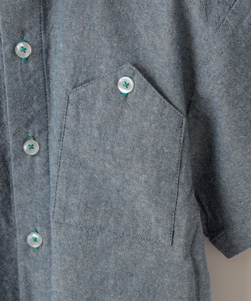 CIAOPANIC TYPY（チャオパニックティピー）の「【KIDS】アソートファブリック シャツ（シャツ/ブラウス・キッズ・オリーブ/サックスブルー/ブルー・LARGE/MEDIUM/SMALL/XX-LARGE/X-LARGE）」の5枚目の写真