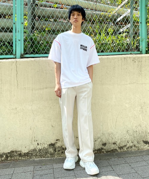 Figments（フィグメンツ）の「カラーパイピングプリントTシャツ（Tシャツ/カットソー・レディース・ブラック/ホワイト・FREE）」の8枚目の写真