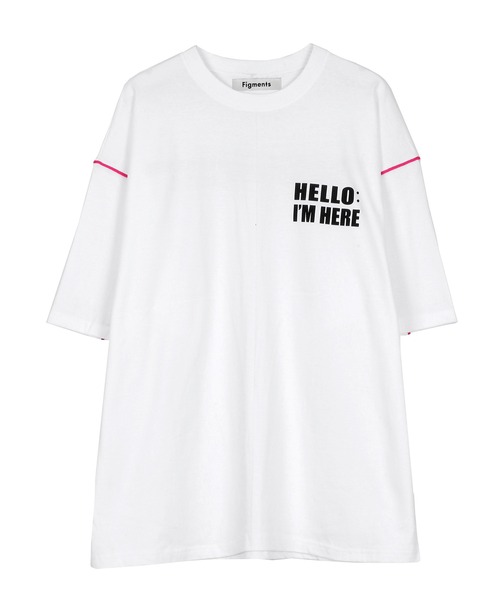 Figments（フィグメンツ）の「カラーパイピングプリントTシャツ（Tシャツ/カットソー・レディース・ブラック/ホワイト・FREE）」の9枚目の写真