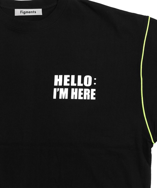 Figments（フィグメンツ）の「カラーパイピングプリントTシャツ（Tシャツ/カットソー・レディース・ブラック/ホワイト・FREE）」の13枚目の写真