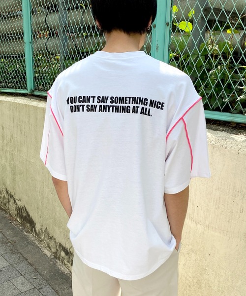 Figments（フィグメンツ）の「カラーパイピングプリントTシャツ（Tシャツ/カットソー・レディース・ブラック/ホワイト・FREE）」の22枚目の写真