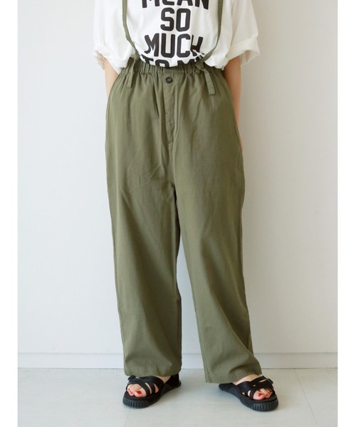 Samansa Mos2（サマンサ モスモス）の「前釦サス付パンツ（その他パンツ・レディース・ベージュ/カーキ/ブルー/オフホワイト・ﾌﾘ-）」の3枚目の写真