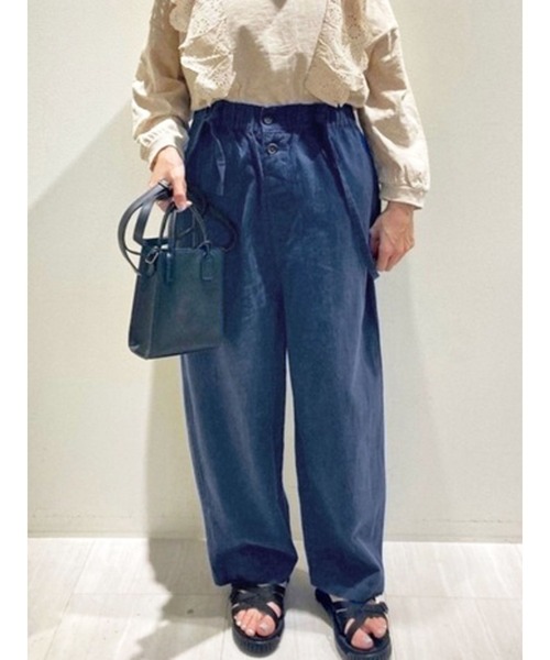 Samansa Mos2（サマンサ モスモス）の「前釦サス付パンツ（その他パンツ・レディース・ベージュ/カーキ/ブルー/オフホワイト・ﾌﾘ-）」の4枚目の写真