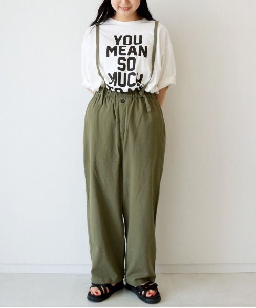 Samansa Mos2（サマンサ モスモス）の「前釦サス付パンツ（その他パンツ・レディース・ベージュ/カーキ/ブルー/オフホワイト・ﾌﾘ-）」の9枚目の写真