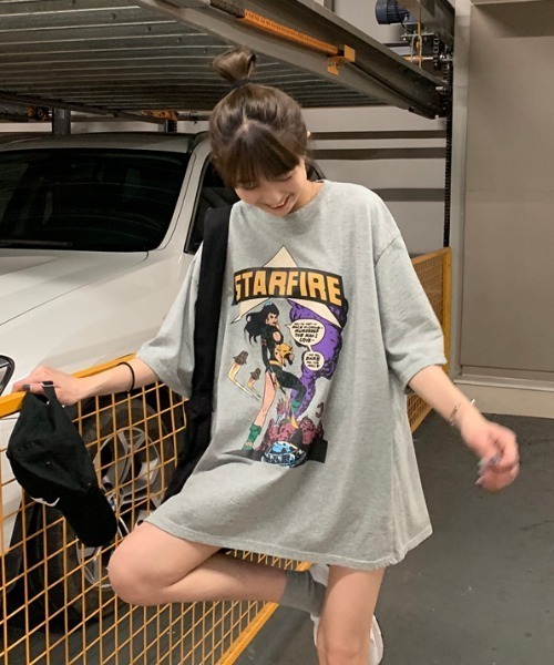 ACT（アクト）の「【ACT -fascination design-】オーバーサイズ　カレッジプリントTシャツ（Tシャツ/カットソー・レディース・ホワイト/ライトグレー/グレー/グリーン・FREE）」の22枚目の写真