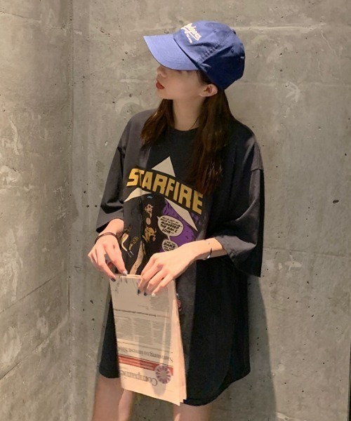 ACT（アクト）の「【ACT -fascination design-】オーバーサイズ　カレッジプリントTシャツ（Tシャツ/カットソー・レディース・ホワイト/ライトグレー/グレー/グリーン・FREE）」の20枚目の写真