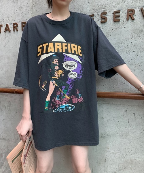 ACT（アクト）の「【ACT -fascination design-】オーバーサイズ　カレッジプリントTシャツ（Tシャツ/カットソー・レディース・ホワイト/ライトグレー/グレー/グリーン・FREE）」の16枚目の写真