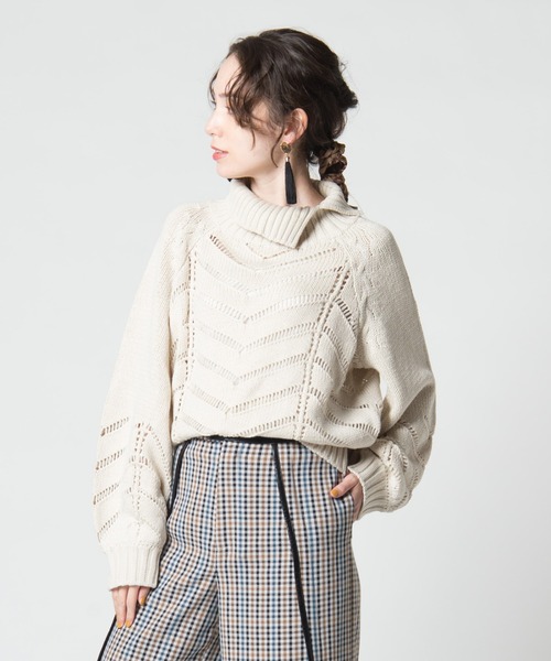 LAYMEE(レイミー)の「Torenia turtle knit / トレニアタートルニット(ニット/セーター・レディース・ブルー/アイボリー/ブラウン・FREE)」の1枚目の写真