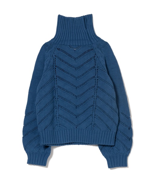 LAYMEE(レイミー)の「Torenia turtle knit / トレニアタートルニット(ニット/セーター・レディース・ブルー/アイボリー/ブラウン・FREE)」の14枚目の写真