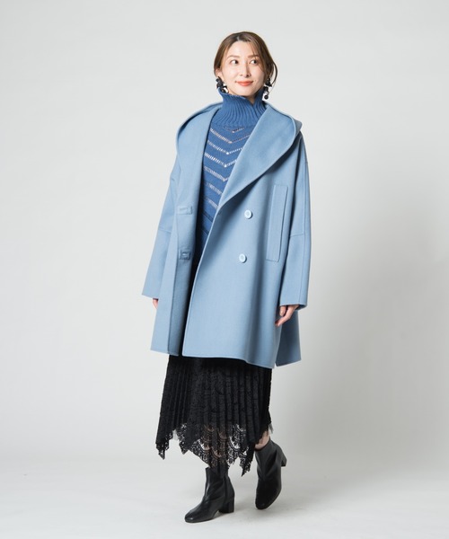 LAYMEE(レイミー)の「Torenia turtle knit / トレニアタートルニット(ニット/セーター・レディース・ブルー/アイボリー/ブラウン・FREE)」の8枚目の写真