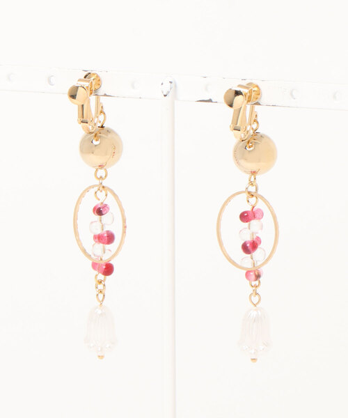 tone(トーン)の「【PetitBonheur accessories】チェコビーズミックスイヤリング(MA)(イヤリング・レディース・ピンク・FREE)」の2枚目の写真