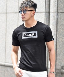 【SOMEDIFF】オリジナルペイズリーBOXロゴ半袖Tシャツ ストレッチTEE メンズ