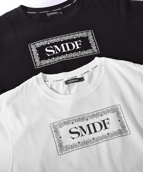 SOMEDIFF(サムディフ)の「【SOMEDIFF】オリジナルペイズリーBOXロゴ半袖Tシャツ ストレッチTEE メンズ(Tシャツ/カットソー・メンズ・ブラック/ホワイト・XL/XXL/L/M)」の9枚目の写真