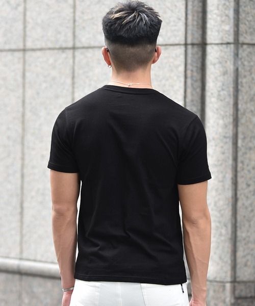 SOMEDIFF(サムディフ)の「【SOMEDIFF】オリジナルペイズリーBOXロゴ半袖Tシャツ ストレッチTEE メンズ(Tシャツ/カットソー・メンズ・ブラック/ホワイト・XL/XXL/L/M)」の12枚目の写真