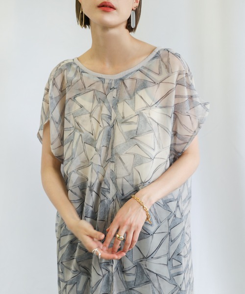 select MOCA（セレクトモカ）の「2021 SS 2WAYトライアングル柄シアーロングジレ（ベスト・レディース・ライトグレー/ライトイエロー・FREE）」の20枚目の写真