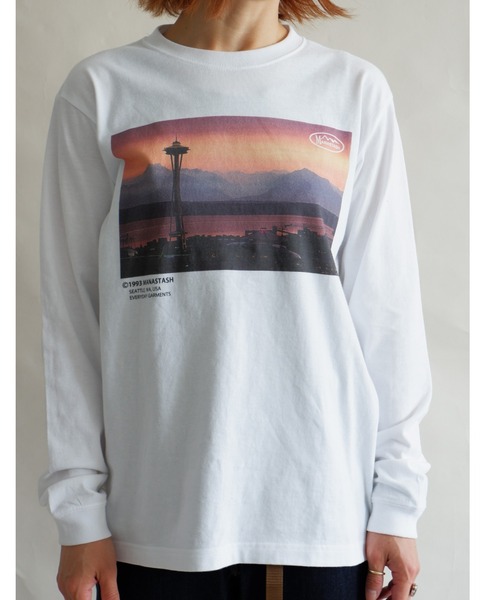 MANASTASH(マナスタッシュ)の「MANASTASH/マナスタッシュ W's PHOTO L/S TEE "SUNSET" ウィメンズ フォトロンT サンセット(Tシャツ/カットソー・レディース・ブラック/ホワイト・MEDIUM)」の2枚目の写真