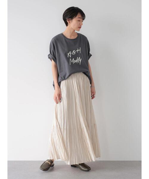 AMERICAN HOLIC（アメリカンホリック）の「ロゴカットプルオーバー（Tシャツ/カットソー・レディース・チャコールグレー/ブルー/アイボリー/オフホワイト・L/M）」の7枚目の写真