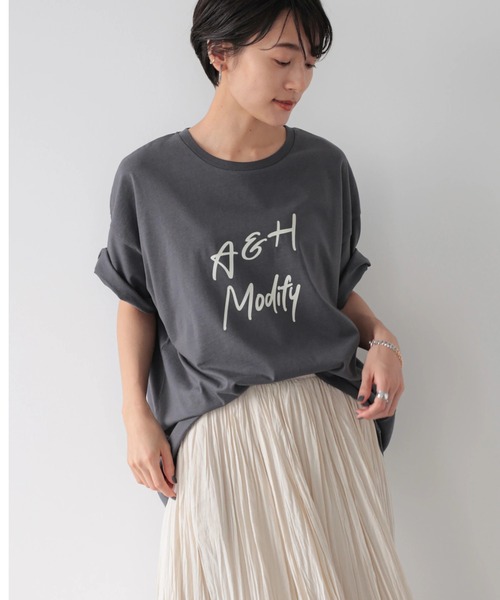 AMERICAN HOLIC（アメリカンホリック）の「ロゴカットプルオーバー（Tシャツ/カットソー・レディース・チャコールグレー/ブルー/アイボリー/オフホワイト・L/M）」の3枚目の写真