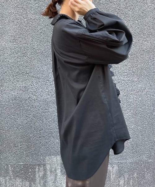 CASA FLINE(カーサフライン)の「フリルプリーツピンタックブラウス(シャツ/ブラウス・レディース・ホワイト/ブラック/ネイビー・FREE)」の10枚目の写真