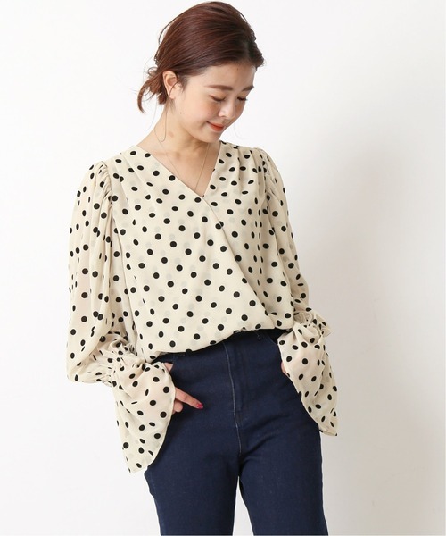 Spick & Span - スピックアンドスパン　フロッキードット カシュクールブラウス U by SPICK&SPAN（ユーバイスピックアンドスパン）の「≪追加