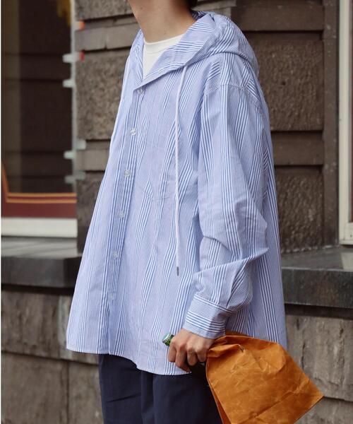 green label relaxing by 風早ゆうた（グリーンレーベルリラクシングバイカゼハヤユウタ）の「＜風早ゆうた（WEARISTA）×green label relaxing＞フーデッド オーバーサイズ 長袖シャツ（シャツ/ブラウス・メンズ・その他1/その他2・M/L）」の2枚目の写真