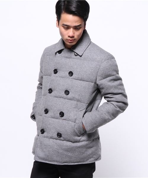 ESTNATION(エストネーション)の「ESTNATION Pコートダウン(ダウンジャケット/コート・メンズ・グレー/ブラック・X-LARGE/MEDIUM/SMALL/LARGE)」の2枚目の写真