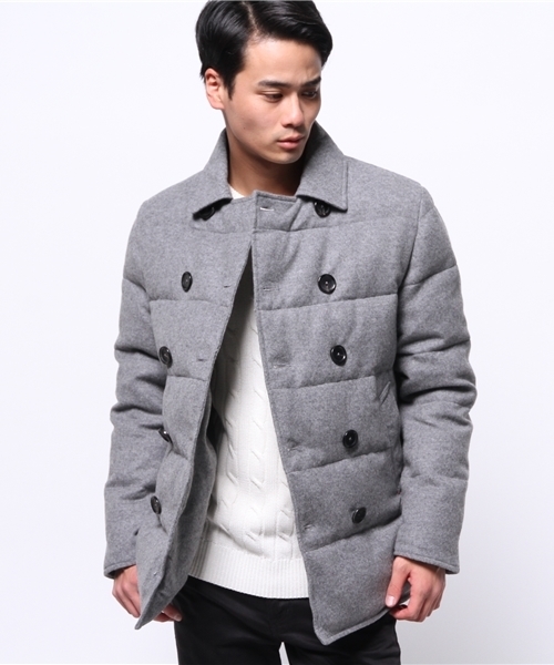 ESTNATION(エストネーション)の「ESTNATION Pコートダウン(ダウンジャケット/コート・メンズ・グレー/ブラック・X-LARGE/MEDIUM/SMALL/LARGE)」の13枚目の写真