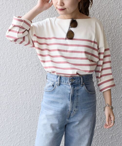 SHIPS(シップス)の「バスクボーダープルオーバー◆(Tシャツ/カットソー・レディース・ブラック/オリーブ/ピンク/ブルー・ONE SIZE)」の12枚目の写真