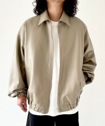 natto（ナット）の「【ユニセックスアイテム】smooth fake leather jacket / 滑らかな肌触りの肉厚ポケット付きフェイクレザージャケットブルゾン（ブルゾン・レディース）」