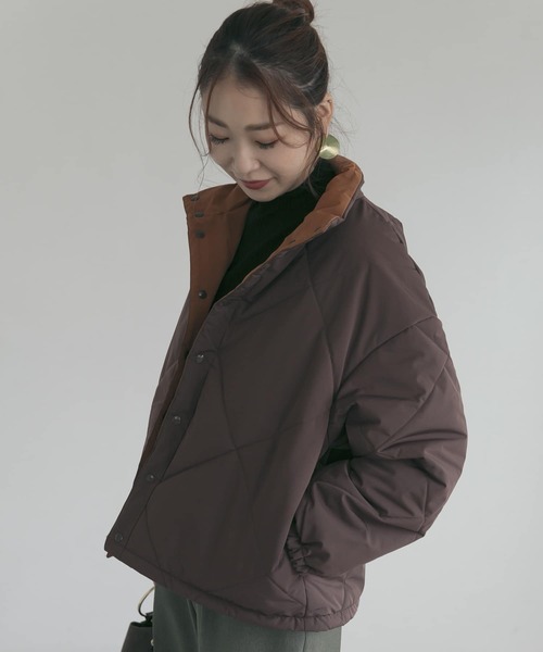 URBAN RESEARCH ROSSO（アーバンリサーチロッソ）の「『別注』CHEVRE×ROSSO　DUTCH PUFFY JACKET（ダウンジャケット/コート・レディース・グレー系その他/ブラウン/アイボリー・-）」の3枚目の写真
