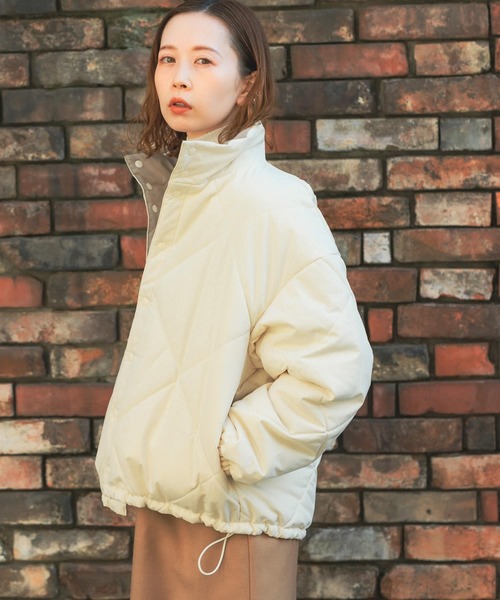 URBAN RESEARCH ROSSO（アーバンリサーチロッソ）の「『別注』CHEVRE×ROSSO　DUTCH PUFFY JACKET（ダウンジャケット/コート・レディース・グレー系その他/ブラウン/アイボリー・-）」の2枚目の写真