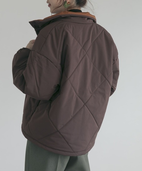 URBAN RESEARCH ROSSO（アーバンリサーチロッソ）の「『別注』CHEVRE×ROSSO　DUTCH PUFFY JACKET（ダウンジャケット/コート・レディース・グレー系その他/ブラウン/アイボリー・-）」の4枚目の写真