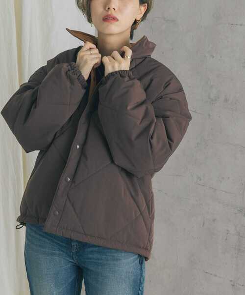 URBAN RESEARCH ROSSO（アーバンリサーチロッソ）の「『別注』CHEVRE×ROSSO　DUTCH PUFFY JACKET（ダウンジャケット/コート・レディース・グレー系その他/ブラウン/アイボリー・-）」の11枚目の写真