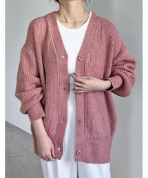 Re:EDIT | [WINTER COLLECTION][低身長サイズ有]ビッグシルエットリサイクルMIXニットカラーカーディガン(カーディガン/ボレロ)