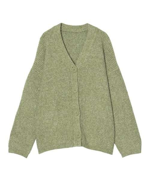 Re:EDIT（リエディ）の「[低身長サイズ有]ビッグシルエットリサイクルMIXニットカラーカーディガン（カーディガン/ボレロ・レディース・ピンク/ブルー/イエロー/グリーン/ベージュ/ピンク系その他/ブラック/グリーン系その他/ブルー系その他/パープル・MEDIUM/LARGE/SHORT）」の3枚目の写真