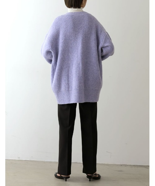 Re:EDIT（リエディ）の「[低身長サイズ有]ビッグシルエットリサイクルMIXニットカラーカーディガン（カーディガン/ボレロ・レディース・ピンク/ブルー/イエロー/グリーン/ベージュ/ピンク系その他/ブラック/グリーン系その他/ブルー系その他/パープル・MEDIUM/LARGE/SHORT）」の20枚目の写真