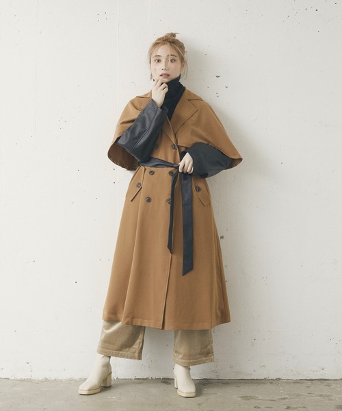 kivi(キヴィ)の「バリアスケープトレンチコート(トレンチコート・レディース・ベージュ/グリーン・FREE)」の1枚目の写真