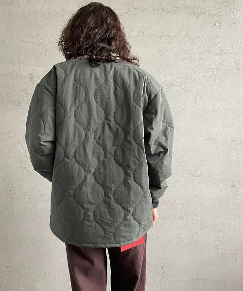 BEN DAVIS（ベンデイビス）の「[BEN DAVIS/ベンデイビス] ノーカラーキルティングジャケット（ミリタリージャケット・レディース・ブラック/カーキ・M/L/XL）」の10枚目の写真