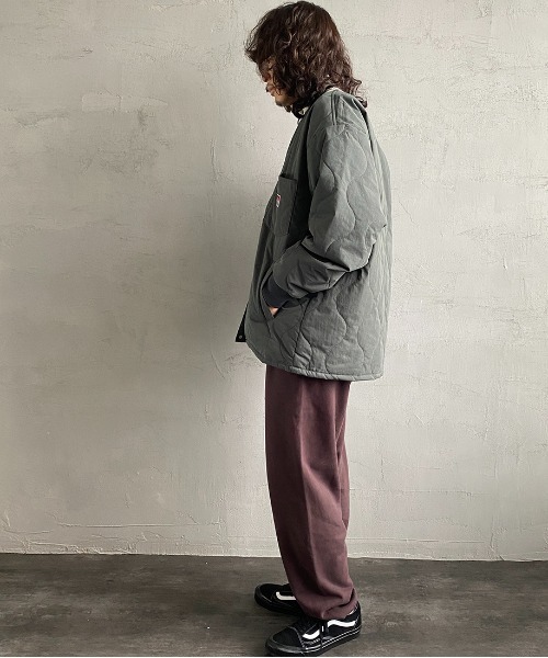 BEN DAVIS（ベンデイビス）の「[BEN DAVIS/ベンデイビス] ノーカラーキルティングジャケット（ミリタリージャケット・レディース・ブラック/カーキ・M/L/XL）」の6枚目の写真