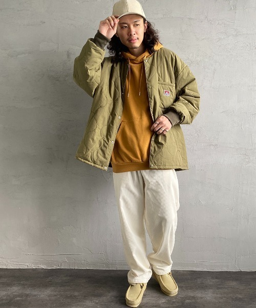 BEN DAVIS（ベンデイビス）の「[BEN DAVIS/ベンデイビス] ノーカラーキルティングジャケット（ミリタリージャケット・レディース・ブラック/カーキ・M/L/XL）」の15枚目の写真