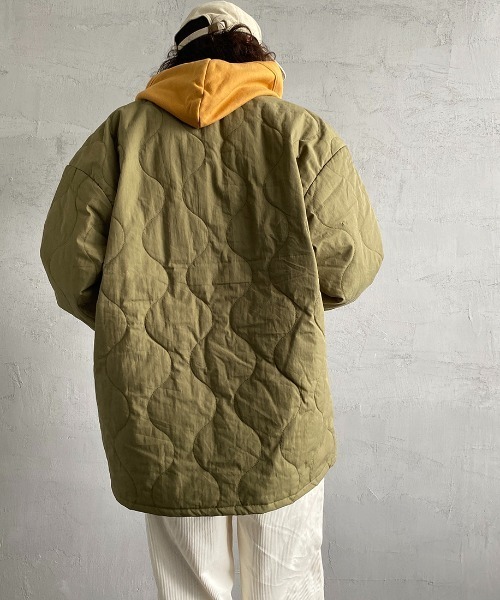 BEN DAVIS（ベンデイビス）の「[BEN DAVIS/ベンデイビス] ノーカラーキルティングジャケット（ミリタリージャケット・レディース・ブラック/カーキ・M/L/XL）」の11枚目の写真