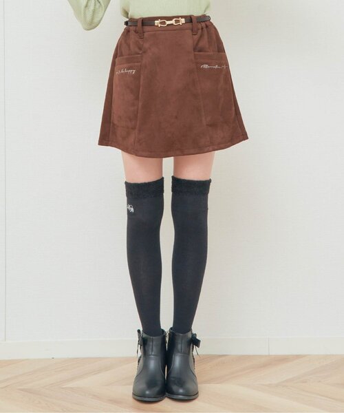 algy(アルジー)の「ベルト付きスエードスカパン(スカート・キッズ・ブラウン/グレー/ラベンダー/ミント/サックスブルー・XXX-SMALL/XX-SMALL/X-SMALL/SMALL/MEDIUM)」の3枚目の写真