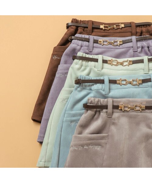 algy(アルジー)の「ベルト付きスエードスカパン(スカート・キッズ・ブラウン/グレー/ラベンダー/ミント/サックスブルー・XXX-SMALL/XX-SMALL/X-SMALL/SMALL/MEDIUM)」の20枚目の写真
