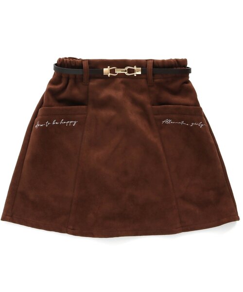 algy(アルジー)の「ベルト付きスエードスカパン(スカート・キッズ・ブラウン/グレー/ラベンダー/ミント/サックスブルー・XXX-SMALL/XX-SMALL/X-SMALL/SMALL/MEDIUM)」の14枚目の写真