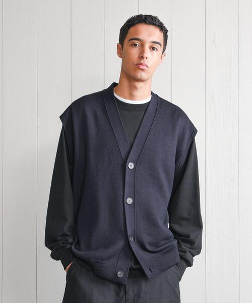 H　BEAUTY&YOUTH UNITED ARROWS（エイチビューティーアンドユースユナイテッドアローズ）の「＜H＞SOLID WOOL 9GAUGE V NECK VEST/ベスト（ベスト・メンズ・ネイビー/ダークグレー・M/S/L）」の2枚目の写真