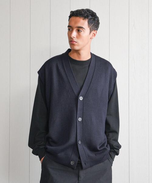 H　BEAUTY&YOUTH UNITED ARROWS（エイチビューティーアンドユースユナイテッドアローズ）の「＜H＞SOLID WOOL 9GAUGE V NECK VEST/ベスト（ベスト・メンズ・ネイビー/ダークグレー・M/S/L）」の14枚目の写真